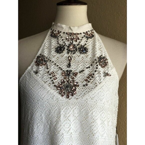Saylor womens White Jasmine Embellished Lace Shift Dress Size M L $297 BL7 - Picture 2 of 12
